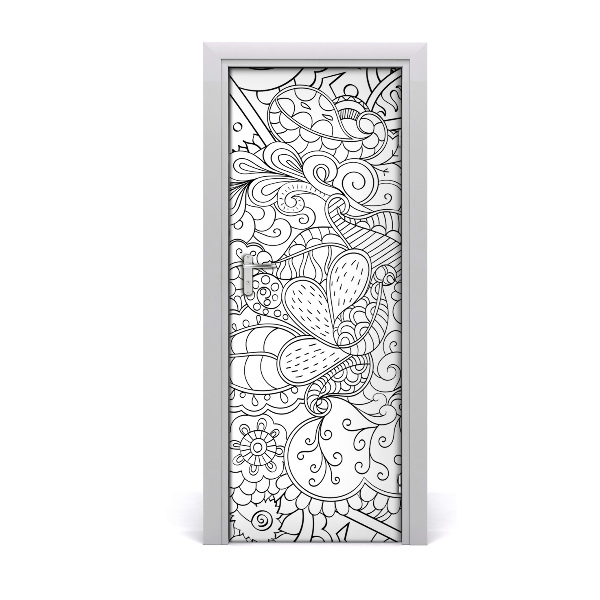 Adesivo em porta Fundo Zentangle