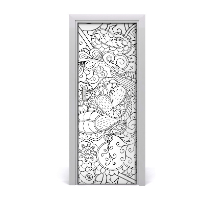 Adesivo em porta Fundo Zentangle