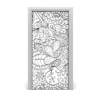 Adesivo em porta Fundo Zentangle