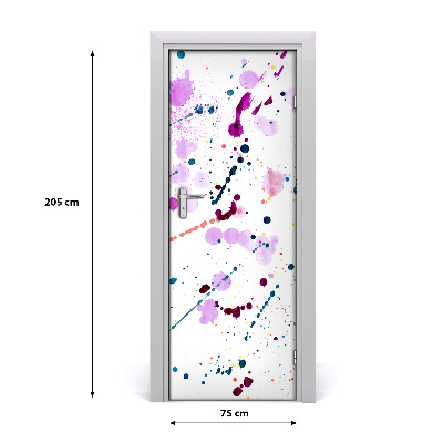 Papel de parede em porta Manchas coloridas