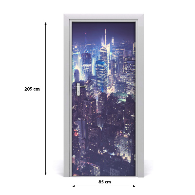 Adesivo em porta Manhattan à noite