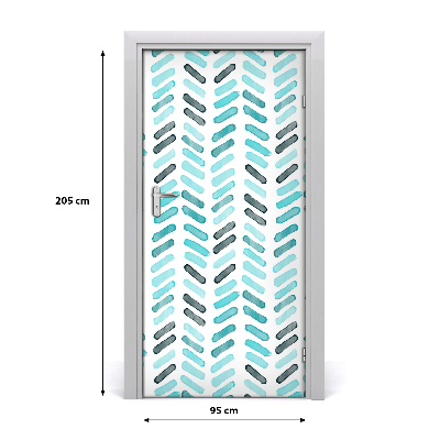 Autocolante para porta Espinha de peixe azul