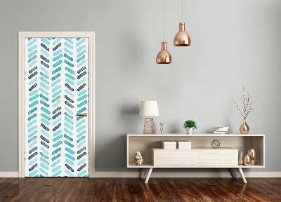 Autocolante para porta Espinha de peixe azul