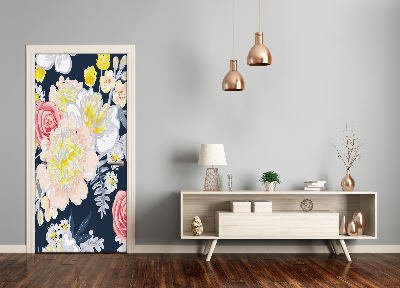 Adesivo em porta Um buquê de flores