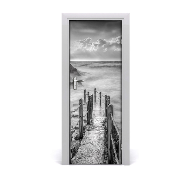 Papel de parede em porta Caminho à beira-mar