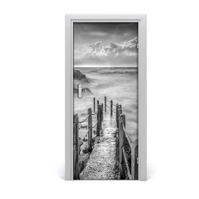 Papel de parede em porta Caminho à beira-mar