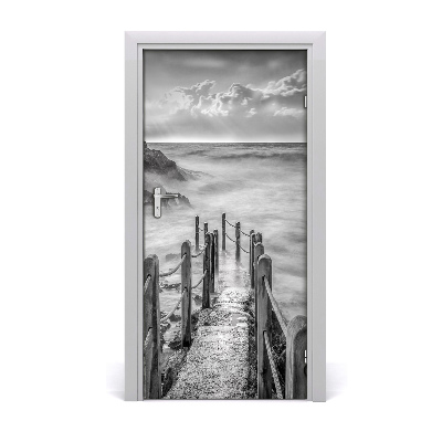 Papel de parede em porta Caminho à beira-mar