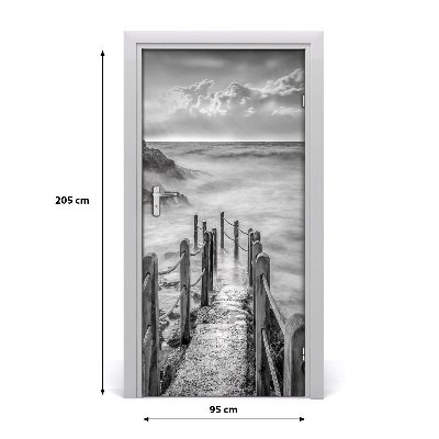 Papel de parede em porta Caminho à beira-mar