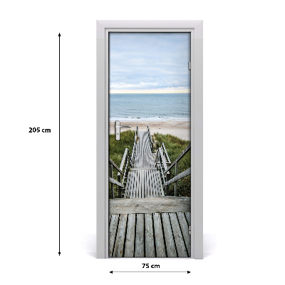 Papel de parede em porta Caminho para a praia