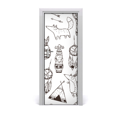 Autocolante para porta origem indiana