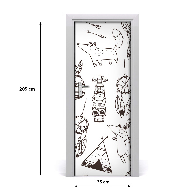 Autocolante para porta origem indiana