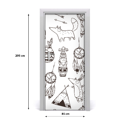 Autocolante para porta origem indiana