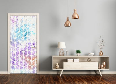 Papel de parede em porta Folhas coloridas