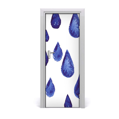 Adesivo em porta Gotas azuis