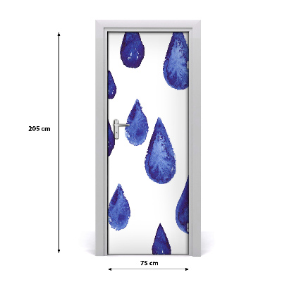 Adesivo em porta Gotas azuis