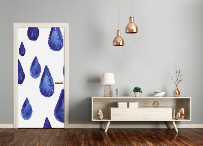 Adesivo em porta Gotas azuis