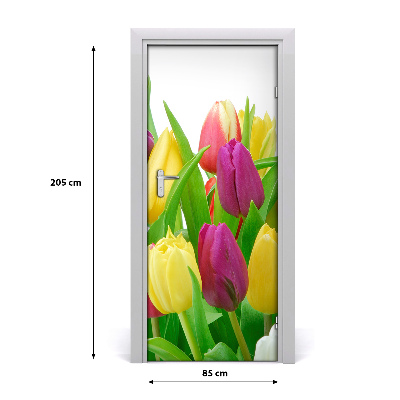 Papel de parede em porta Flores tulipas