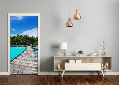 Papel de parede em porta Vista tropical