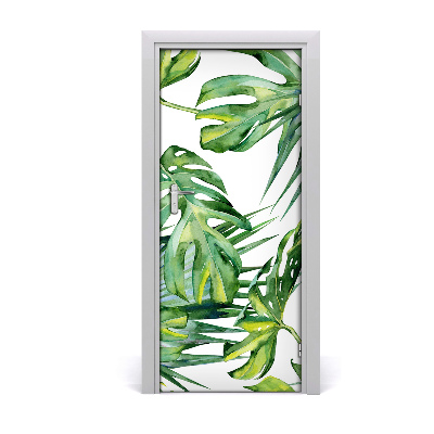 Autocolante para porta Folhas tropicais
