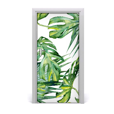 Autocolante para porta Folhas tropicais