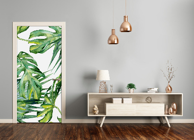 Autocolante para porta Folhas tropicais
