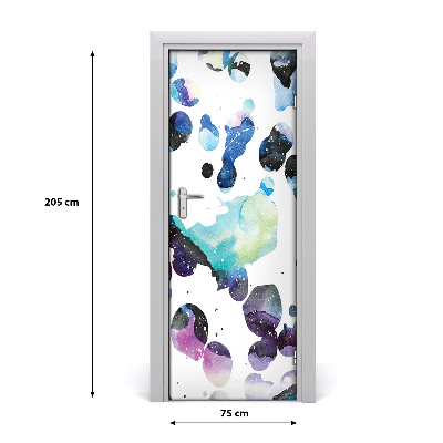 Papel de parede em porta Galáxia colorida