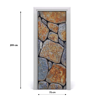 Autocolante para porta Fundo de pedras