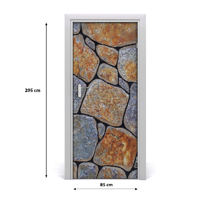 Autocolante para porta Fundo de pedras