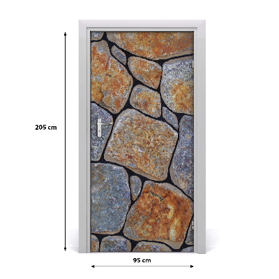Autocolante para porta Fundo de pedras