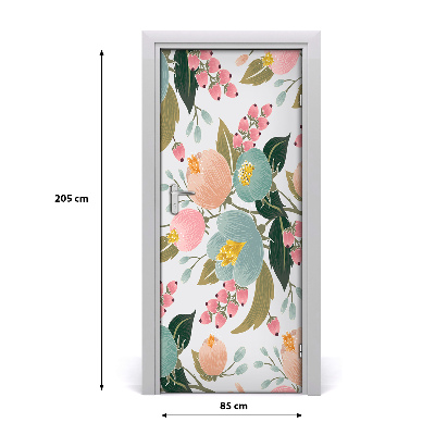 Papel de parede em porta Flores da primavera