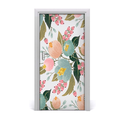 Papel de parede em porta Flores da primavera