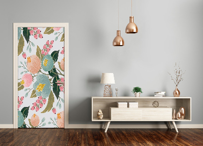 Papel de parede em porta Flores da primavera