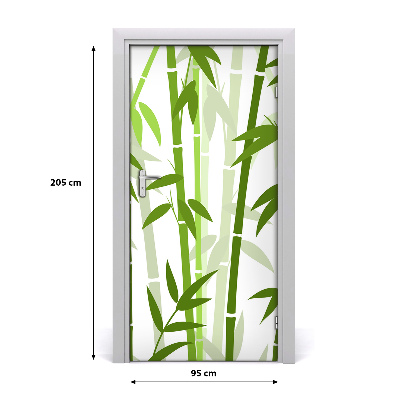 Papel de parede em porta Bambu