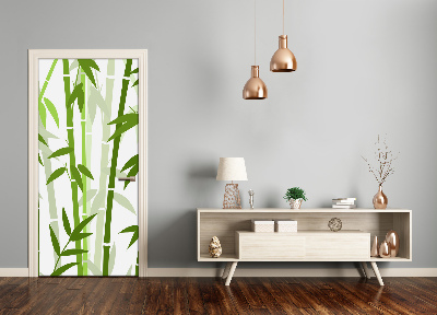 Papel de parede em porta Bambu