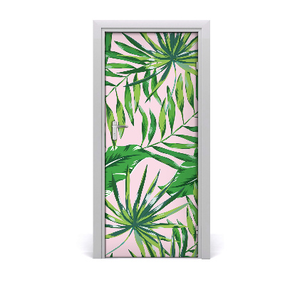 Autocolante para porta Folhas tropicais