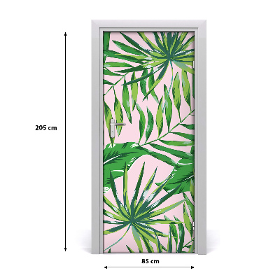 Autocolante para porta Folhas tropicais