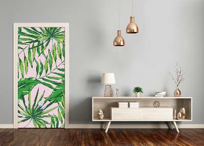 Autocolante para porta Folhas tropicais