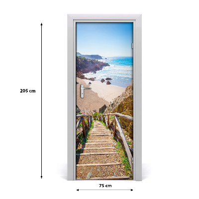 Papel de parede em porta Caminho para a praia