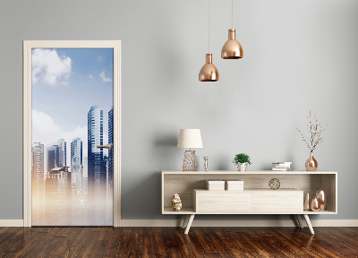 Papel de parede em porta Arranha-céus