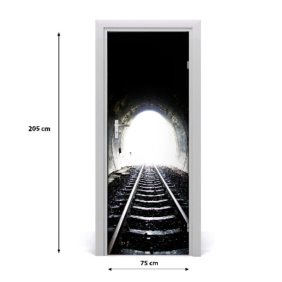 Adesivo em porta Túnel ferroviário