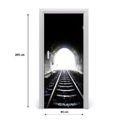 Adesivo em porta Túnel ferroviário