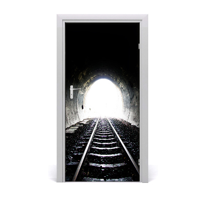 Adesivo em porta Túnel ferroviário