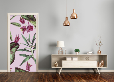 Papel de parede em porta Padrão havaiano