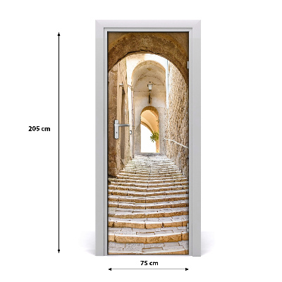 Papel de parede em porta Ruas estreitas