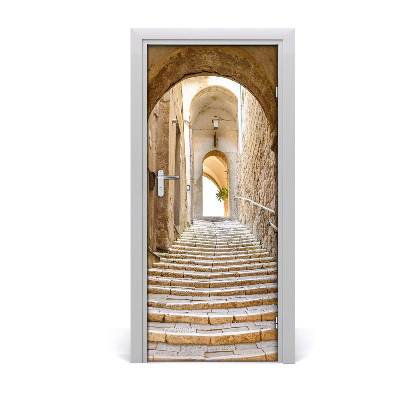 Papel de parede em porta Ruas estreitas