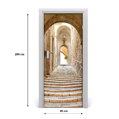 Papel de parede em porta Ruas estreitas