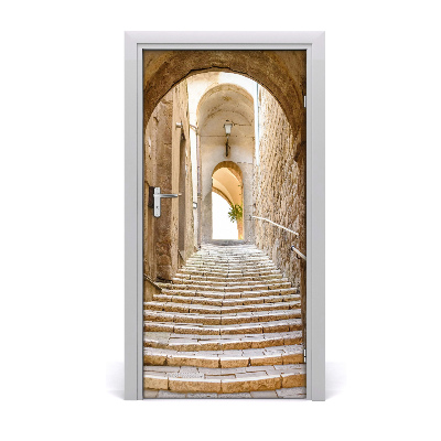 Papel de parede em porta Ruas estreitas