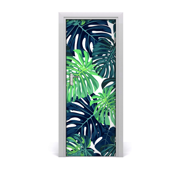 Papel de parede em porta Folhas tropicais