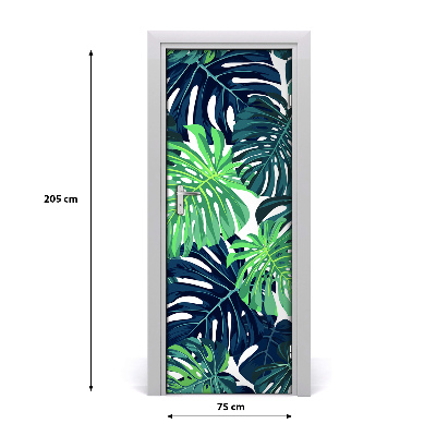 Papel de parede em porta Folhas tropicais
