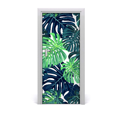 Papel de parede em porta Folhas tropicais